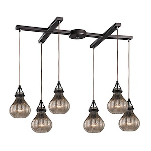 Glam Luxe Traditional Six Light Chandelier in Oil Rubbed Bronze Finish - 932629