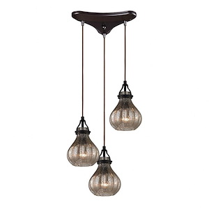 Glam Luxe Traditional Three Light Chandelier in Oil Rubbed Bronze Finish - 932631