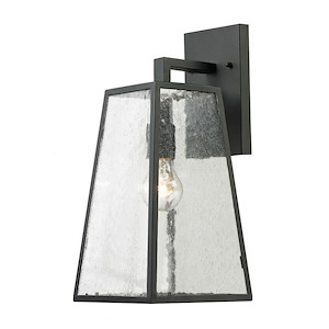 Outdoor Porch Light - One Light Outdoor Cone Wall Mount - Exposed Bulb Transitional Outdoor Wall Lantern