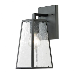 Cone-Bell Shaped One Light Outdoor Wall Mount with Exposed Bulb - Outdoor Porch Light