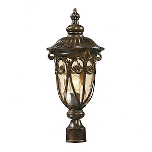 French Country One Light Outdoor Post Mount - Urn Shaped Post Light with Decorative Body