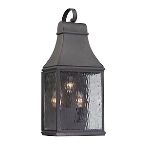 Rectangular Three Light Outdoor Wall Lantern - Traditional Porch Light