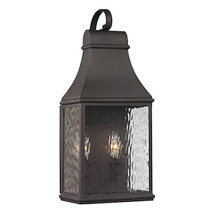 Two Light Traditional Outdoor Wall Lantern - Rectangular Porch Light - 934415