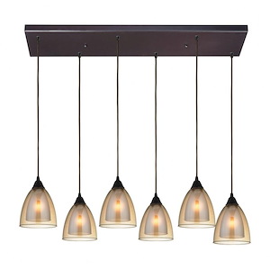 Cedar Lodge-6 Light Rectangular Pendant in Modern/Contemporary Style with Luxe/Glam and Retro inspirations-9 Inches tall and 9 inches wide - 1244823