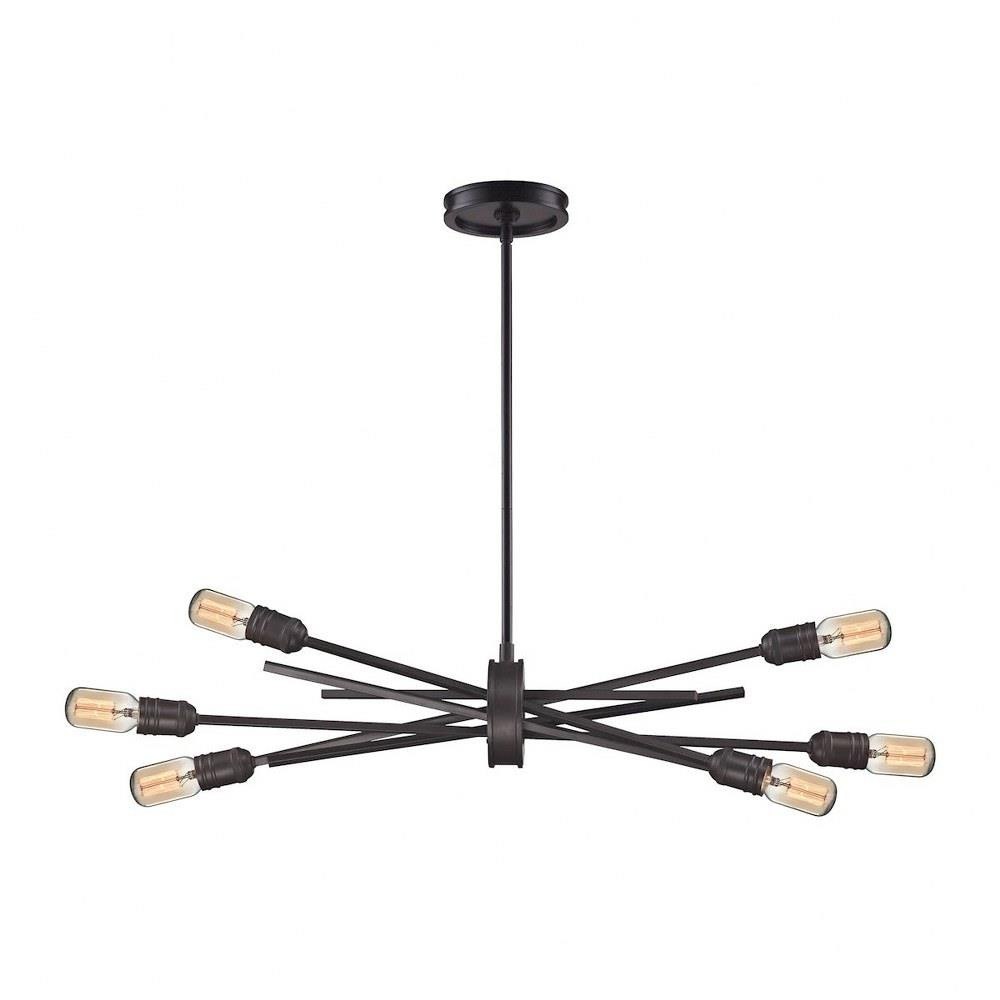 Bailey Street Home 2499-BEL-1795663 Mid Century Modern Contemporary Six Light Chandelier in Oil Rubbed Bronze Finish