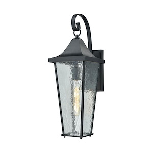 Traditional One Light Outdoor Wall Lantern with Exposed Bulb - Cone Shaped Porch Light