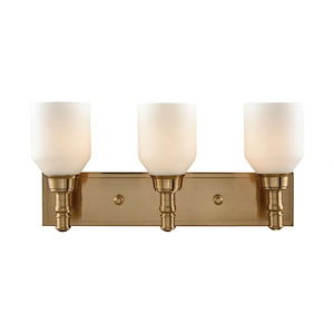 Three Light Vanity Light Fixture with Rectangular Back Plate and Dome Shaped Shades - Contemporary Bathroom Lighting - 933559