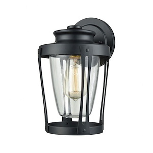 One Light Transitional Outdoor Wall Sconce- Exposed Bulb Cylinder Outdoor Wall Lantern Light