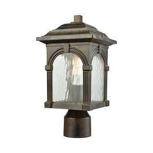 Ribble Leaze-1 Light Outdoor Post Mount in Traditional Style with Country/Cottage and Southwestern inspirations-15 Inches tall and 7 inches wide - 1244944
