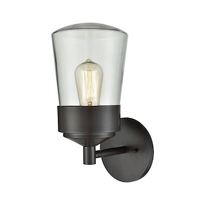 Exposed Bulb One Light Outdoor Cylinder Wall Mount - Porch Light - 929386
