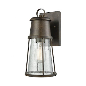 Cone Shaped One Light Outdoor Wall Lantern with Exposed Bulb - Transitional Porch Light