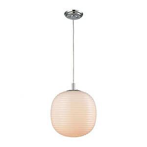 1 Light Mini Pendant in Polished Chrome with Opal White Beehive Glass - 910523