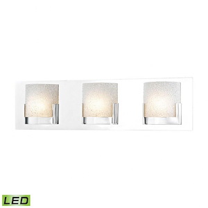 Contemporary 22 Inch 15W 3 LED Vanity Light Fixture with Cylinder Shaped Shades-Rectangular Back Plate - 934659