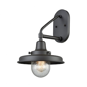 One Light Coastal Outdoor Wall Mount with Round Globe - Wall Light with Charming Metalwork with Exposed Bulb - 1245038