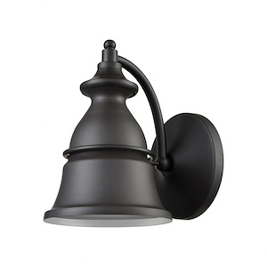 Bell Shaped One Light Outdoor Wall Lantern with Spun Detailing - Barn Style Porch Light