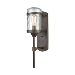 Outdoor One Light Wall Lantern with Exposed Bulb - Transitional Porch Light with a Slender Long-Tailed Design - 933352