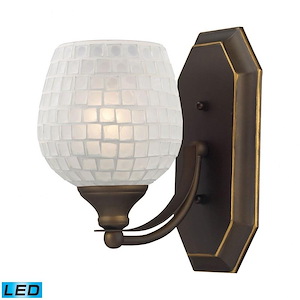 Mix- 9.5W 1 LED Vanity Light Fixture in Transitional Style with Eclectic and Boho inspirations - 10 Inches tall and 5 inches wide - 1279128