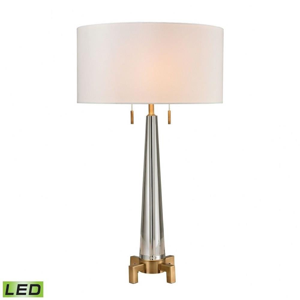 Bailey Street Home 2499-BEL-3331903 Caernarvon Down-Traditional Style w/ Luxe/Glam inspirations-Crystal and Metal 9W 2 LED Table Lamp-30 Inches tall 17 Inches wide