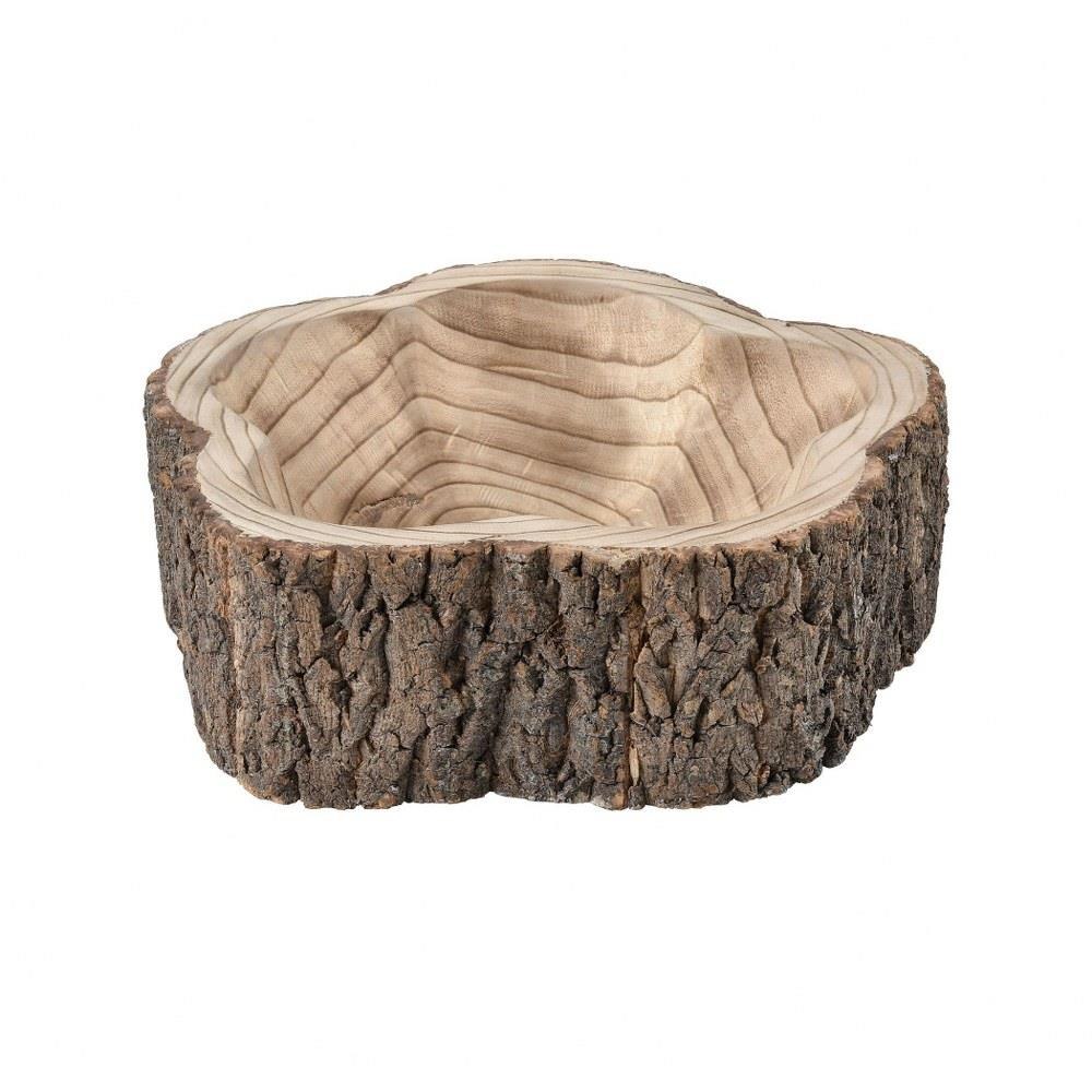 Bailey Street Home 2499-BEL-3332637 Pheasant Crest-Transitional Style w/ Coastal/Beach inspirations-Wood Round Bowl-5 Inches tall 13 Inches wide