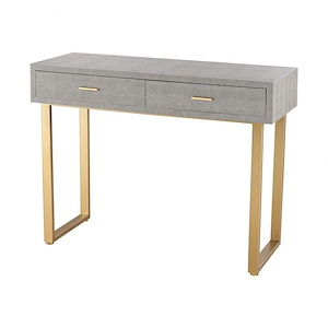 1-Drawer Solid Mahogany and Woven Raffia Writing Desk in White Finish with 4 Pointed Legs 42 inches W and 31 inches H