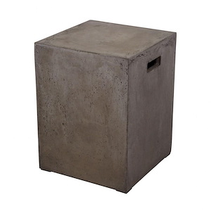 Minimalist Modern Style Concrete Accent Stool in Wax Finish made of Lightweight Concrete Construction 13.75 W x 18 H x 13.75 D