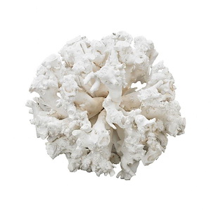 Decorative Gnarled White Wood Sphere Sculpture Size - 18 inches in White Color - Coral