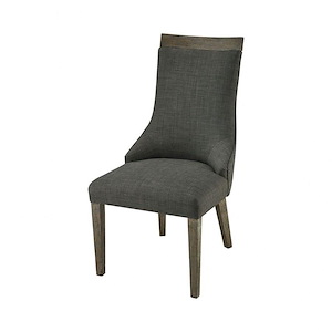 Transitional Style Birch Wood and Foam and Linen Fabric Dining Chair in Reclaimed Brown and Grey 20.5 W x 39.5 H x 27.25 D