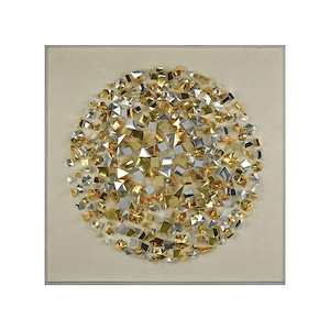 Framed MMetallic Abstract Geometric Mixed Media on Canvas for Contemporary Modern Living Room Home Office - 47 Inches High X 47 Inches Wide