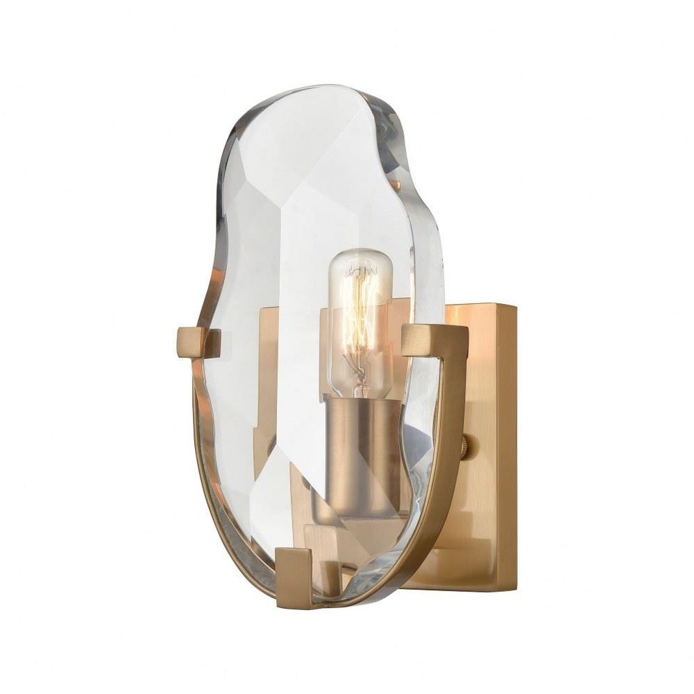 Bailey Street Home 2499-BEL-3334534 Passfield Crescent - Transitional Style - Crystal and Metal 1 Light Wall Sconce - 11 Inches tall 6 Inches wide