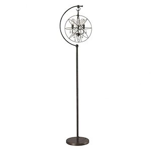 3 Light Orb Standing Floor Lamp with Crystals in Bronze for Modern Living