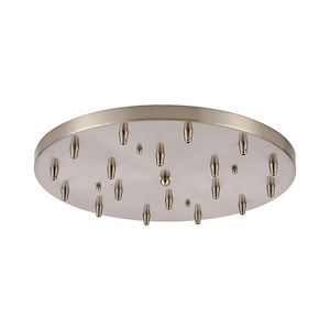 Tansitional 18-Light Round Pan Flush Mount Ceiling Light with Steel Plate No Shade 18 inches W x 2 inches H - 935195