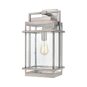 Transitional Porch Light - Rectangular One Light Outdoor Wall Sconce with Clean Angular Lines