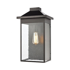 Exposed Bulb Rectangular One Light Outdoor Wall Sconce - Transitional Porch Light