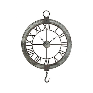 Natuical Theme with Hanging Hook With Roman Numeral Numbering Round Wall Clock in Brown Colors