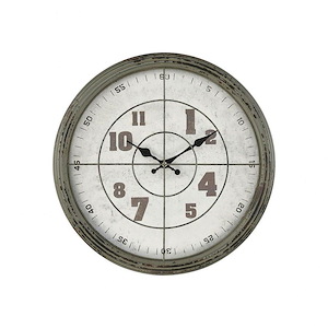 Compass Style With Numerical Numbering Round Wall Clock in Brown Colors