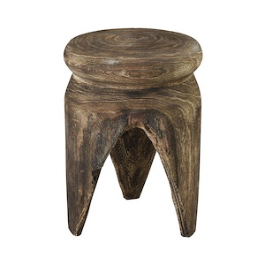 Three Legged Wooden Stool Made Of Wood In Natural Finish - 15-Inch Stools Seating