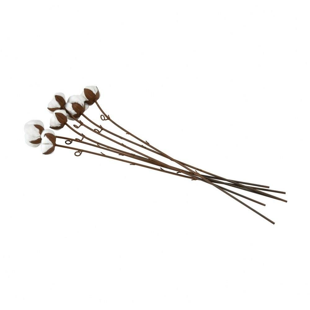 Bailey Street Home 2499-BEL-3385391 24 Inch Long Decorative Rust Cotton Stem Sculpture Set of 6 made of Cotton/Metal in Rust/Rust/Natural Color-Floral