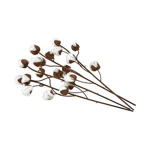 29 Inch Long Decorative Rust Cotton Stem Sculpture Set of 4 made of Cotton/Metal in Rust/Rust/Natural Color-Floral - 899894