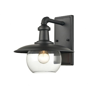Coastal Style Barn Light with Exposed Bulb - One Light Outdoor Wall Sconce - 933186