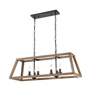 Cleveland Common - 6 Light Island in Transitional Style - 12 Inches tall and 36 inches wide - 1245156