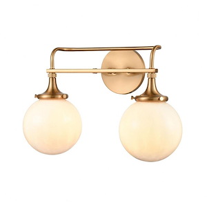 White House Retreat - 2 Light Vanity Light Fixture in Transitional Style - 11 Inches tall and 17 inches wide - 1245106