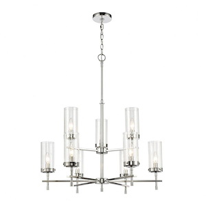 Cooper Bank - 9 Light 2-Tier Chandelier in Transitional Style - 33 Inches tall and 28 inches wide - 1245220