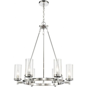 Transitional Six Light Chandelier in Polished Chrome Finish - 1245185