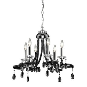 Urban-Industrial 6-Light Twisty Arms Chrome Finish Chandelier Made Of Acrylic-Metal - 18X22 Inches Ceiling Light - 976464