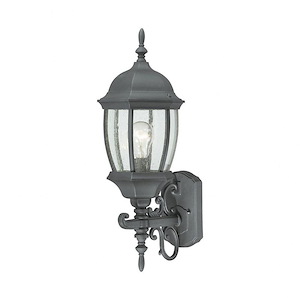 Vertical Lines One Light Outdoor Wall Lantern - Barrel Porch Light with Traditional Style - 1241499