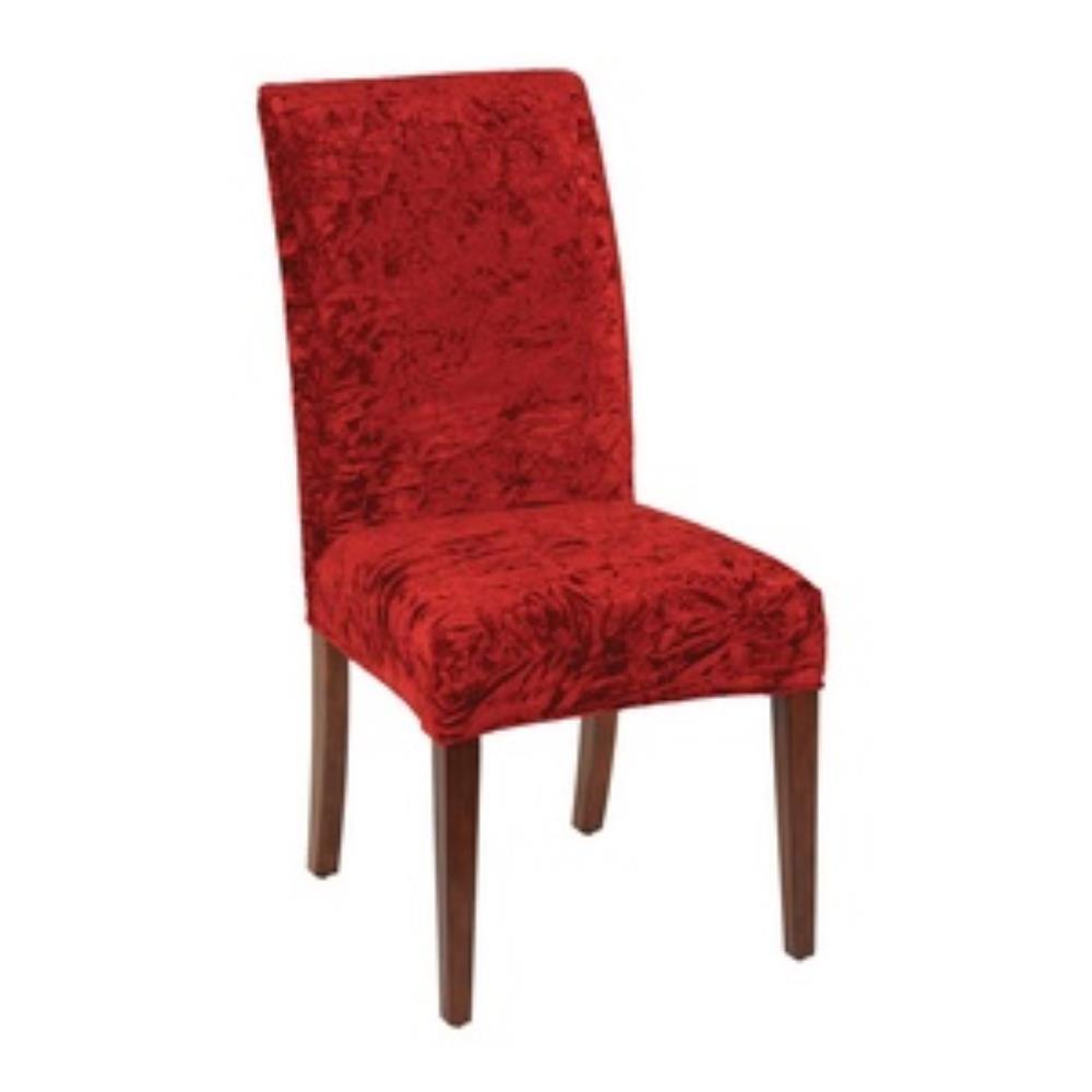 Bailey Street Home 2499-BEL-4228343 Textured Red Fabric Armless Chair Cover Only Made Of 90%Polyester-10%Cotton In Rubbed Bronze Finish - Chair Cover Seating
