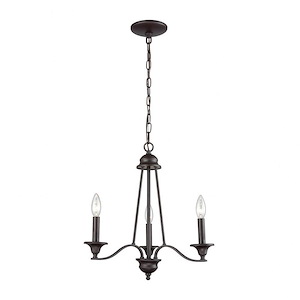 Oil Rubbed Bronze Finish Chandelier - 3-Light Modern Farmhouse Style Chandelier Made Of Metal - 18X18 Inches Ceiling Light - 976061
