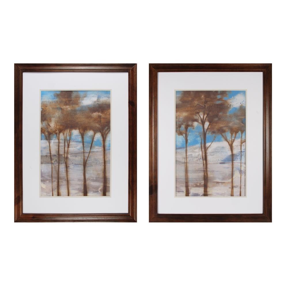 Bailey Street Home 2499-BEL-4228900 Nature Scene With Trees Wall Art Made Of Wood/Paper/Glass In Natural Color-Rectangular Gallery Art Of Trees