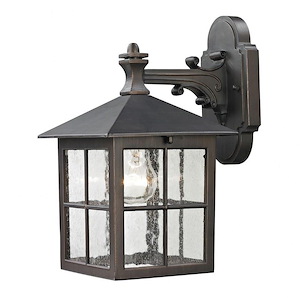 Square One Light Small Outdoor Wall Lantern - Exposed Bulb Porch Light