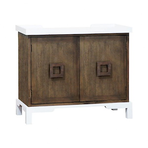 Brown Mahogny With White Trimp Decorative Server Cabinet Made Of Mahogany/Plywood In Rich Brown Mahogany Finish-Server Cabinet With Cabinets